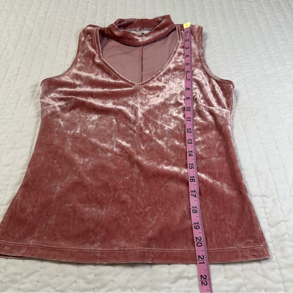 Candie's Pink Velvet Choker Tank top in Size S - Picture 4 of 14